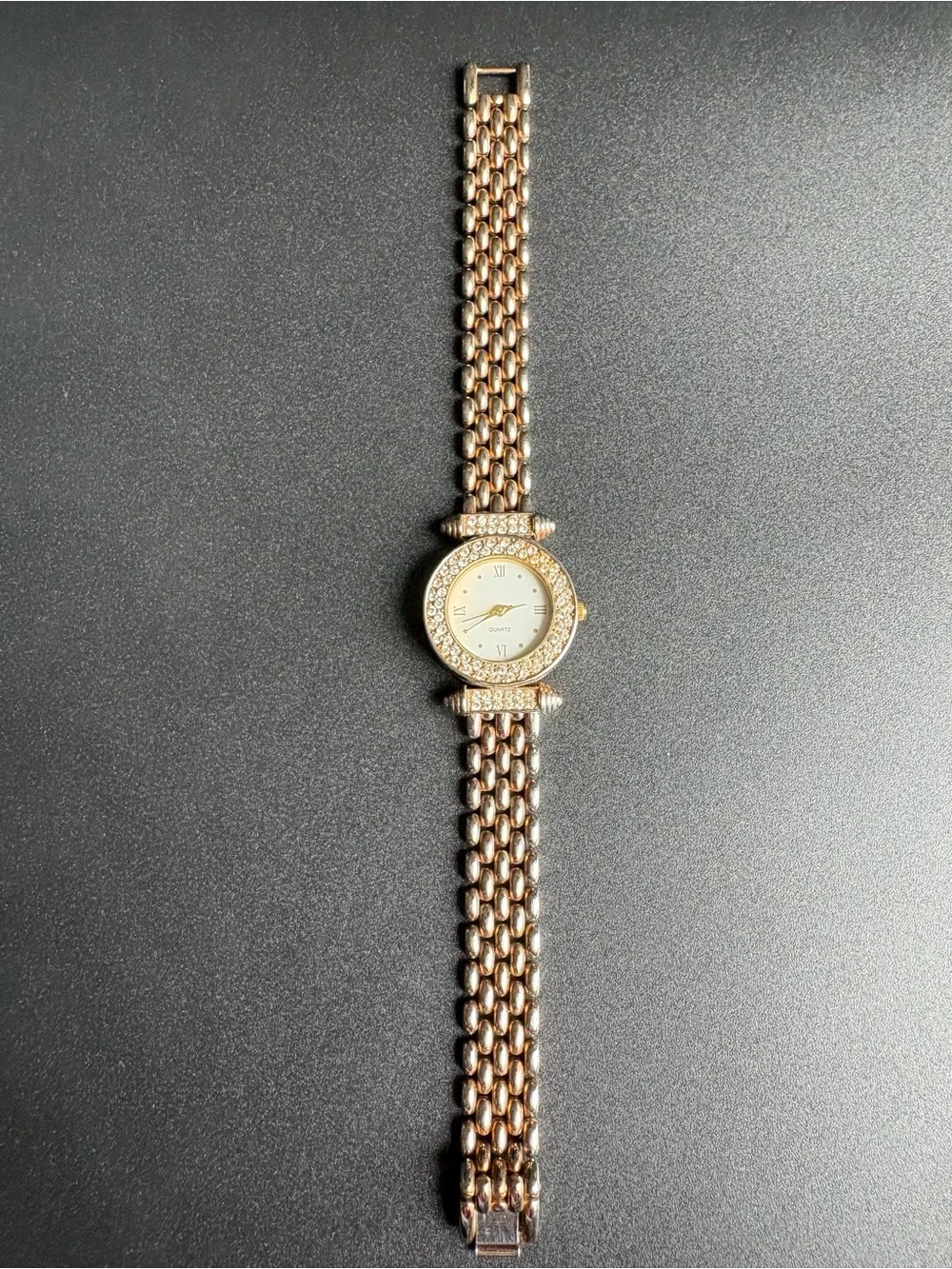 Elegant Rose Gold Crystal Women's Quartz Watch